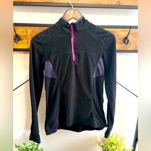 ⚡️Mondetta Bl w Purple Accents 1/4 Zip Fleece Pullover W/Back Pocket